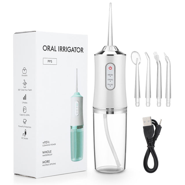 Irrigador Oral Portátil Aqua Pulse - Sorriso limpo, gengivas saudáveis e hálito fresco