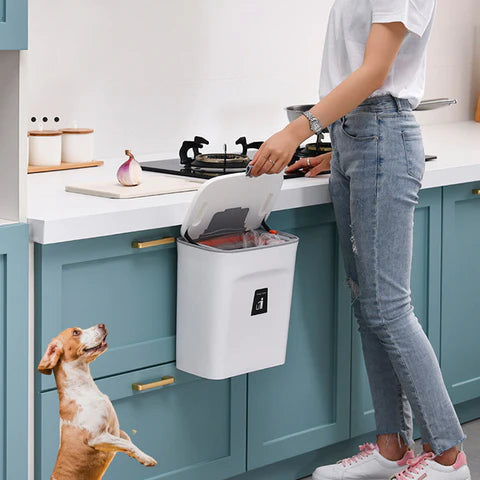 Lixeira Suspensa para Cozinha e Banheiro Compacta 9 Lt
