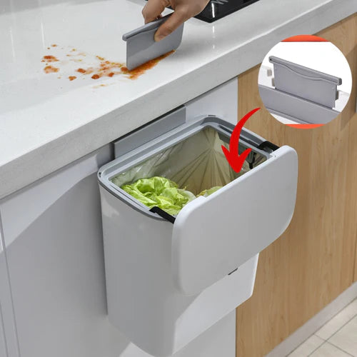 Lixeira Suspensa para Cozinha e Banheiro Compacta 9 Lt